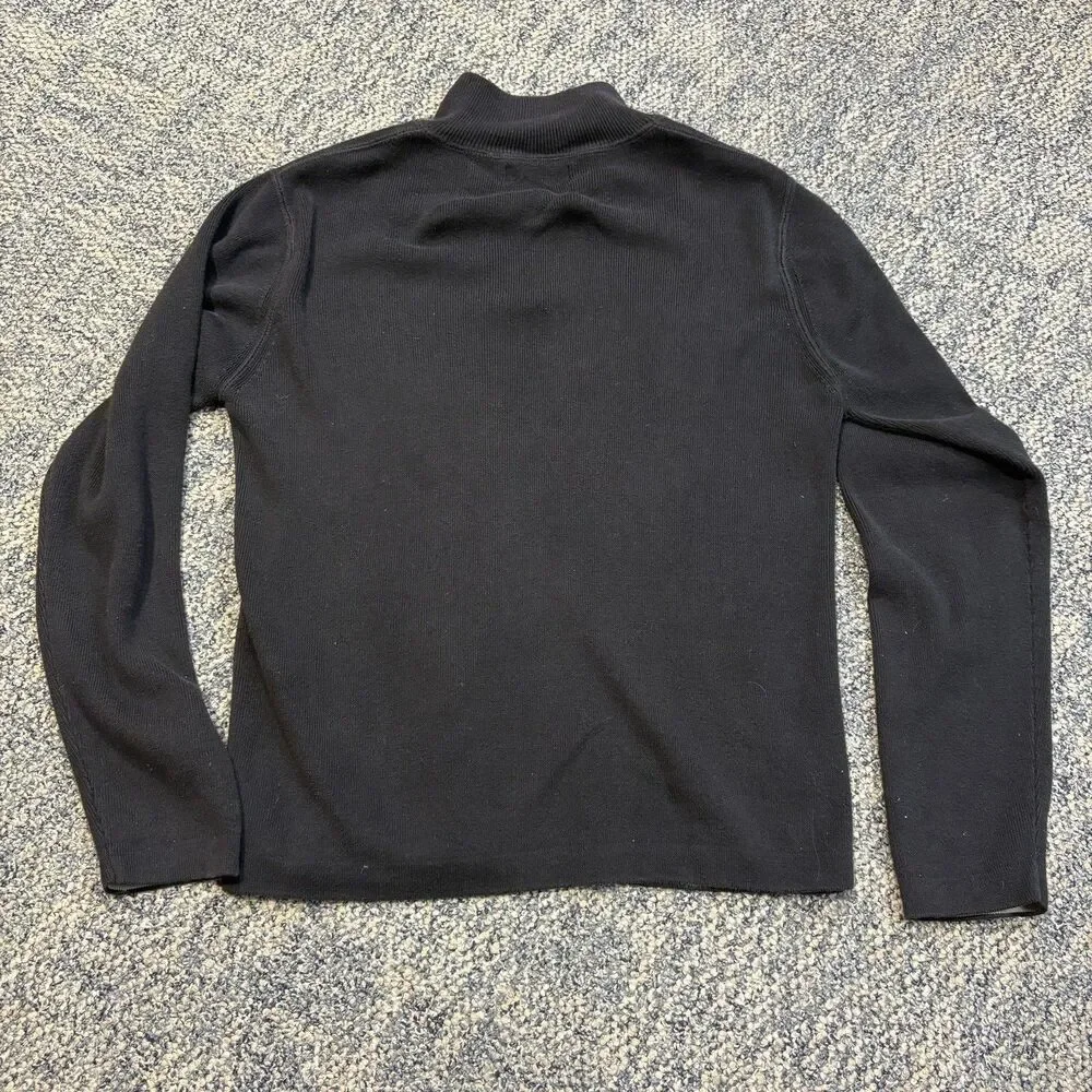Vintage Gap Y2K Spring 2002 Pullover Sweater Men's Black Quarter Zip Sz M